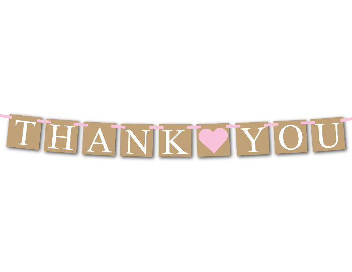 printable rustic thank you banner - Celebrating Together