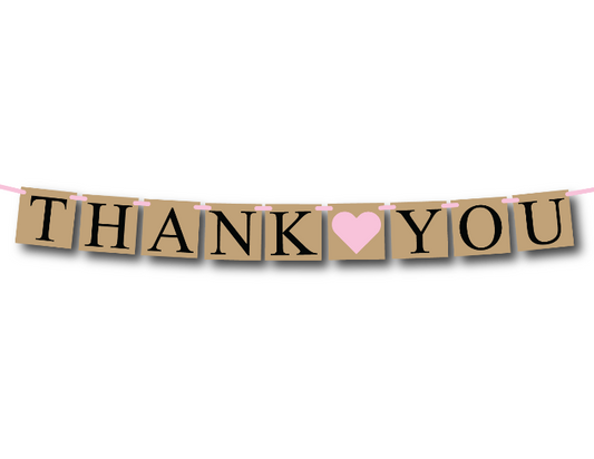 rustic printable thank you banner - Celebrating Together