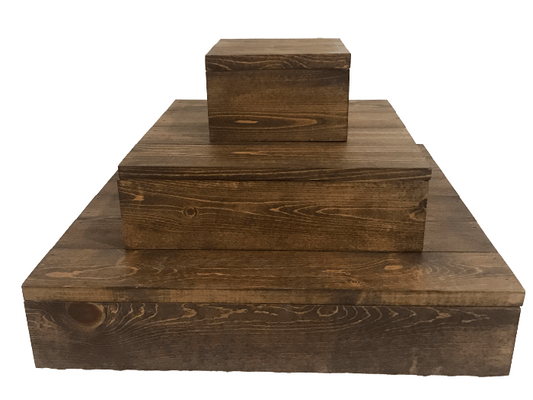 wood wedding cake stand - tiered rustic wedding cupcake stands