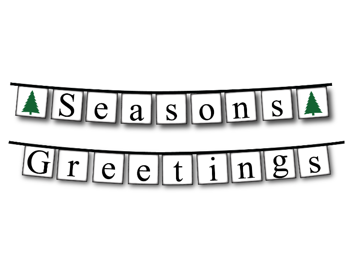 printable seasons greetings banner - diy christmas decorations - Celebrating Together