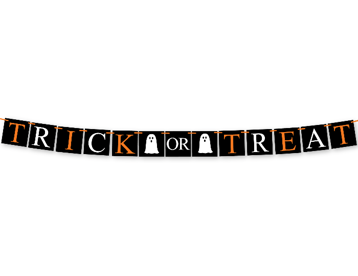 ghost DIY trick or treat banner - Celebrating Together