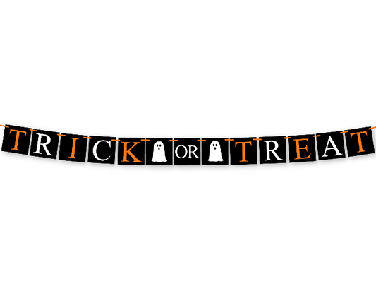 ghost DIY trick or treat banner - Celebrating Together