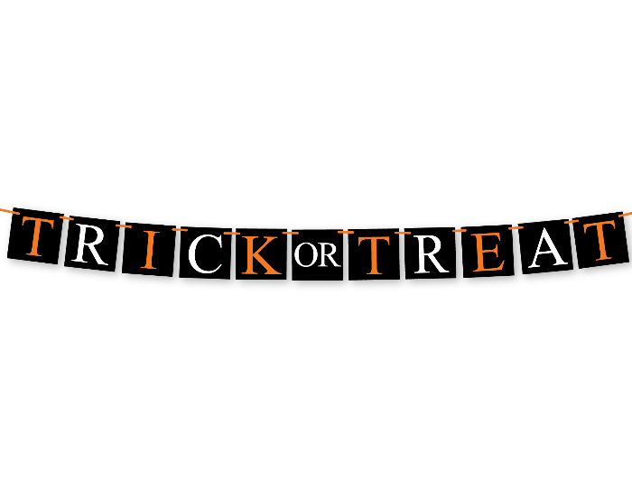 DIY black trick or treat banner - Celebrating Together