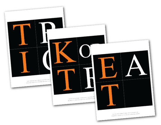 DIY trick or treat printable pages - Celebrating Together