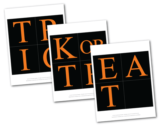 DIY trick or treat printable pages - Celebrating Together