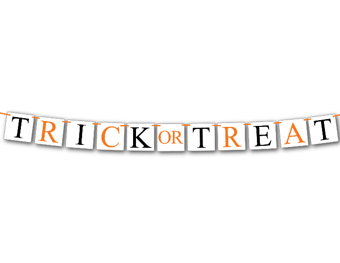 printable trick or treat banner - Celebrating Together