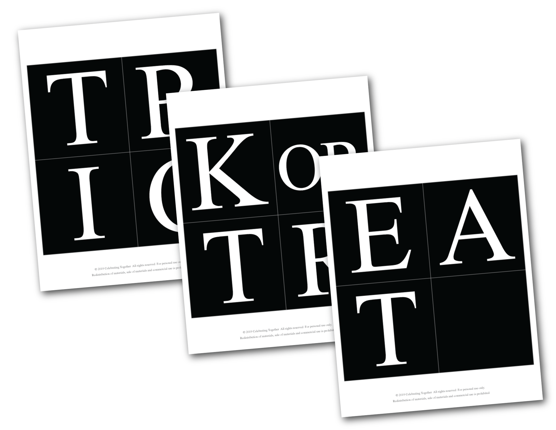 DIY trick or treat printable pages - Celebrating Together