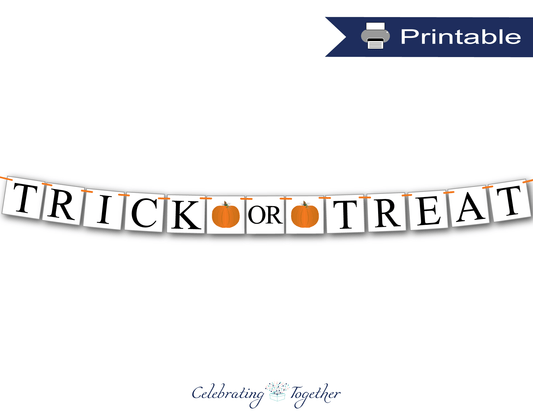 Pumpkin trick or treat banner - Celebrating Together