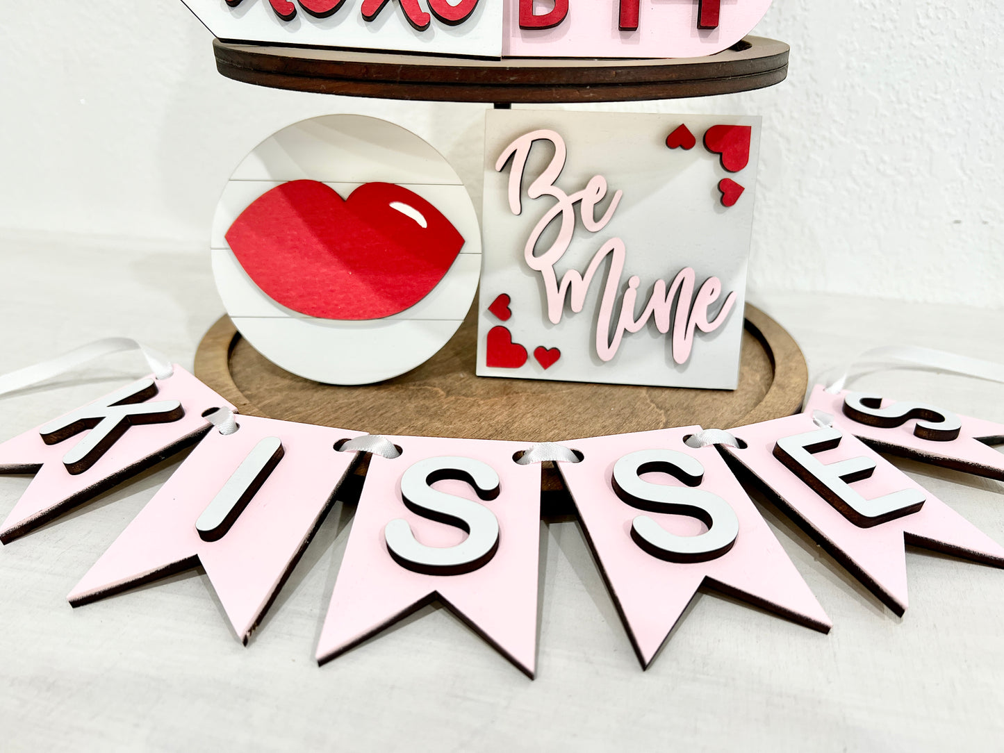 DIY Valentine's Day Tiered Tray Kit Mini Signs