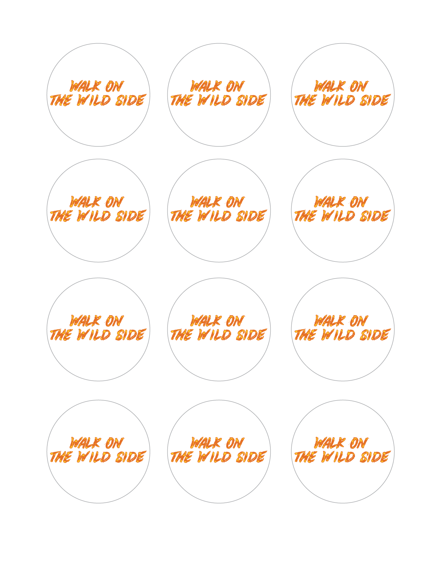 Printable page of walk on the wild side cupcake toppers - Celebrating Together