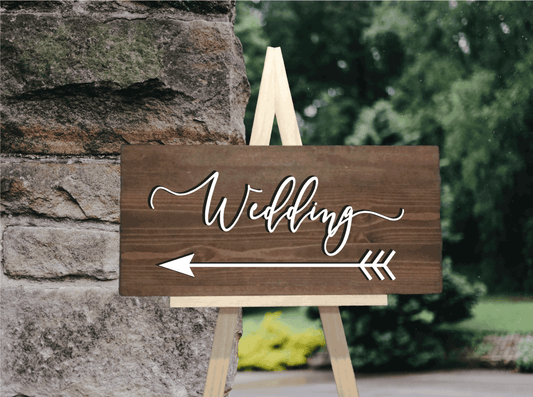 3D wedding arrow sign - wood wedding decor
