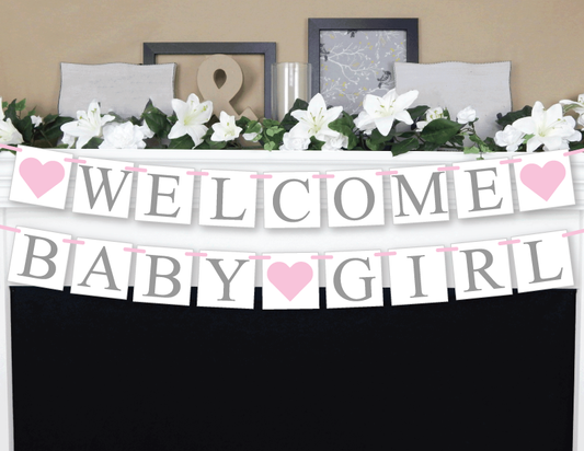 Printable Welcome Baby Girl Banner