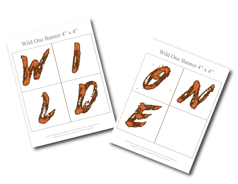 Printable birthday banner - lion theme - Celebrating Together