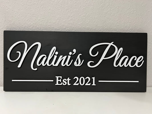 Custom Business Name Sign With Established Date