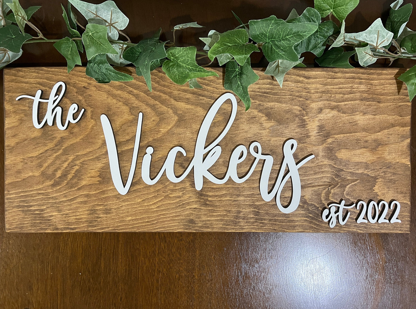 Personalized Last Name Sign with Established Date