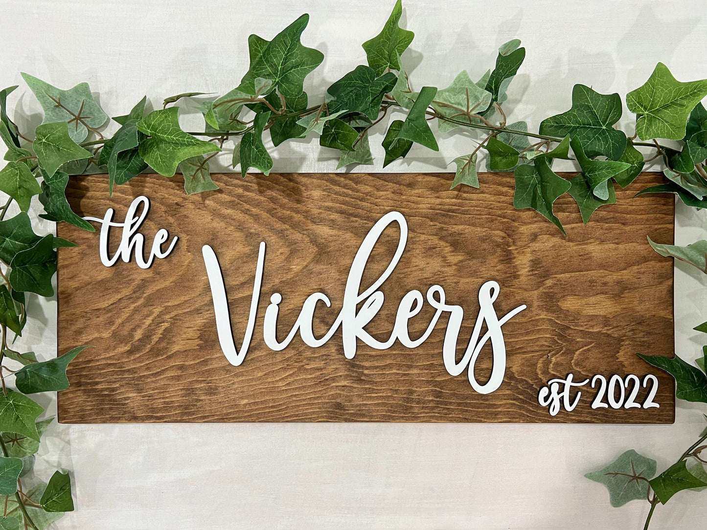 Personalized Last Name Sign with Established Date