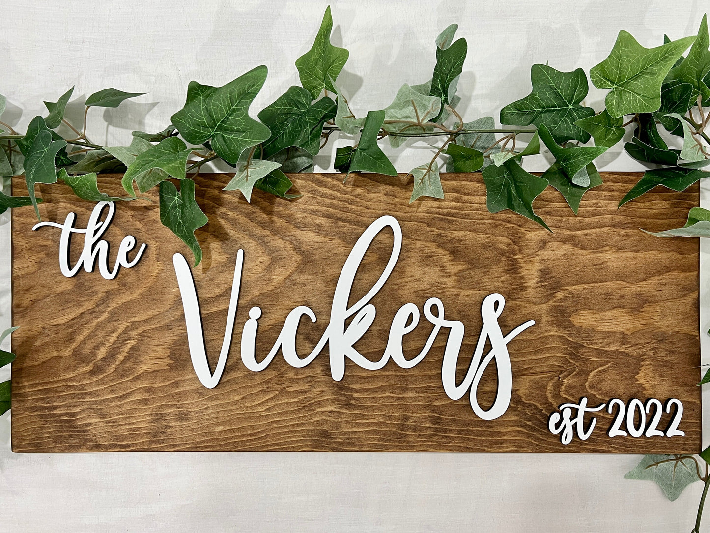 Personalized Last Name Sign with Established Date