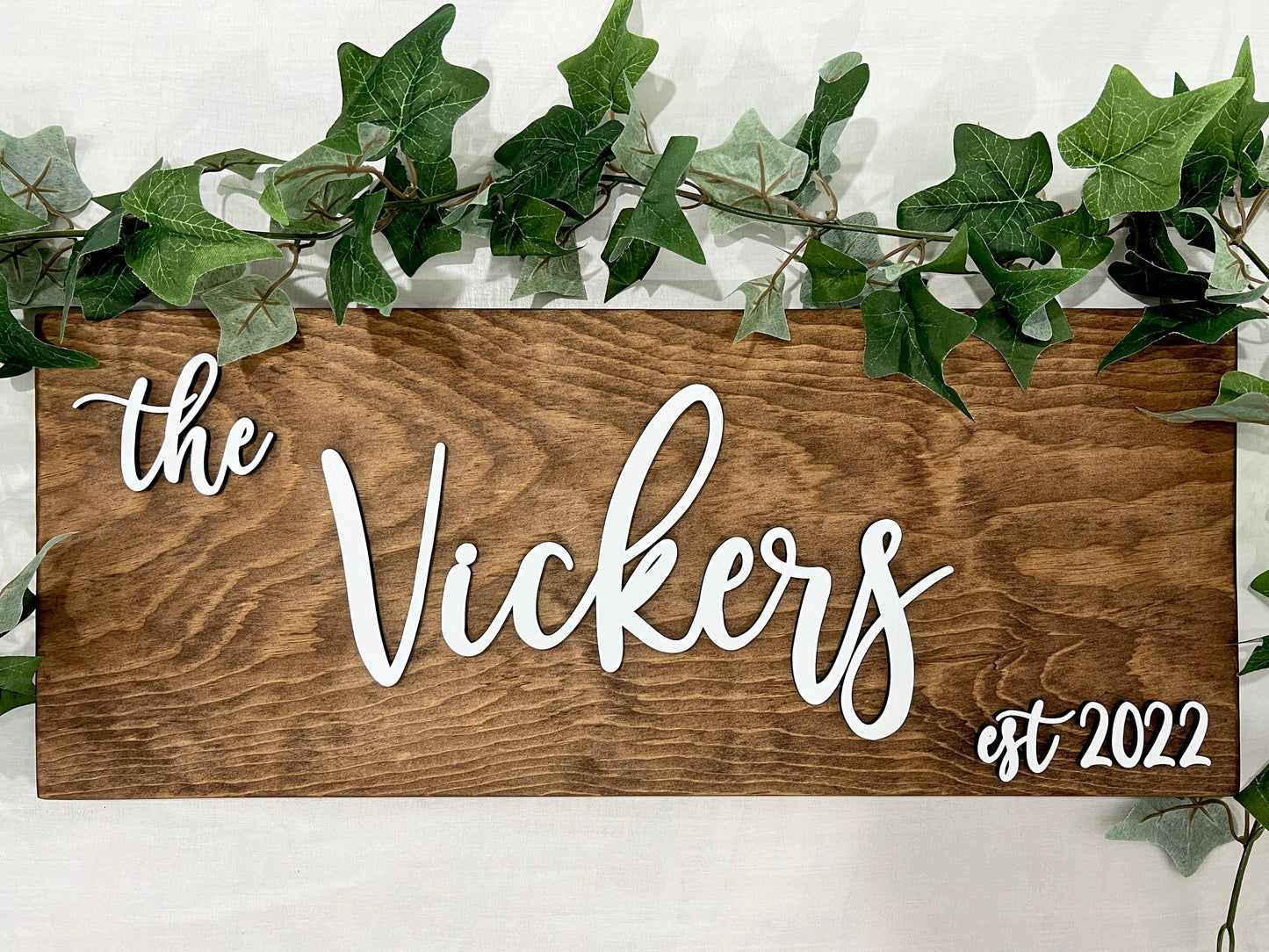 Personalized Last Name Sign with Established Date