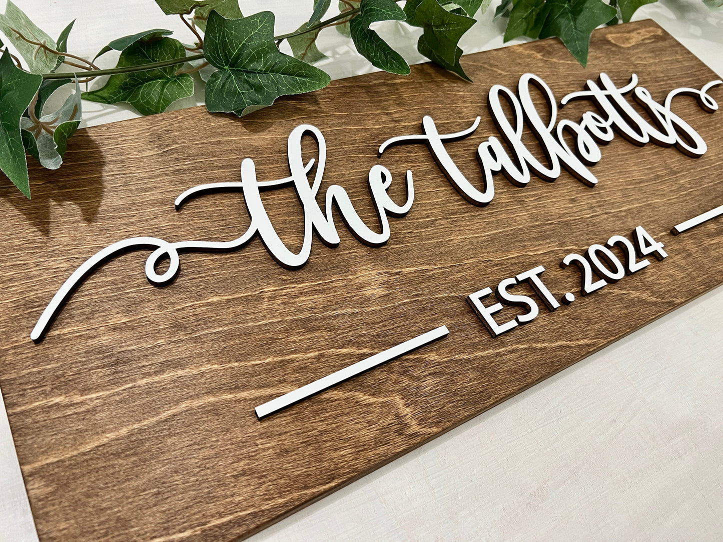 Personalized Family Name Sign - with or without date