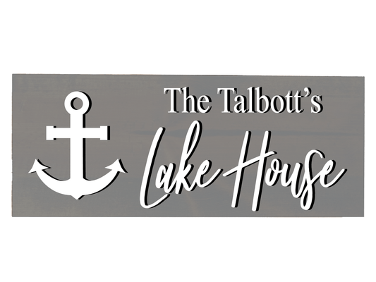 Personalized Anchor Lake House Sign