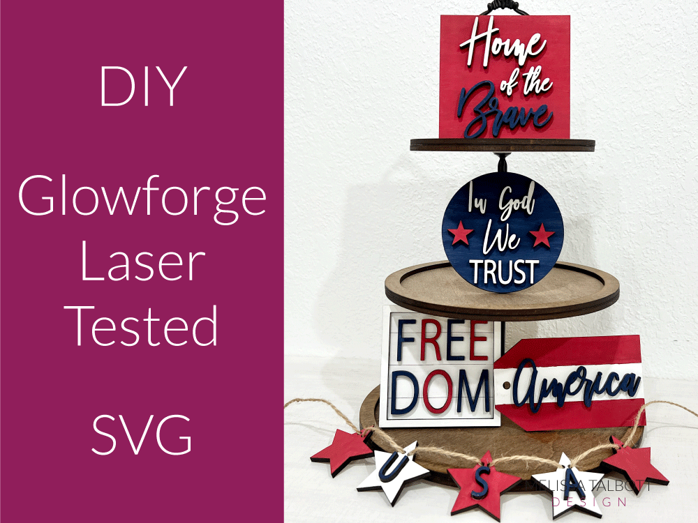 4th of july tiered tray svg bundle - red white and blue mini freedom sign - Melissa Talbott