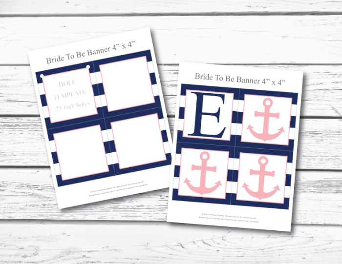 Printable pages for nautical bride to be banner - Celebrating Together