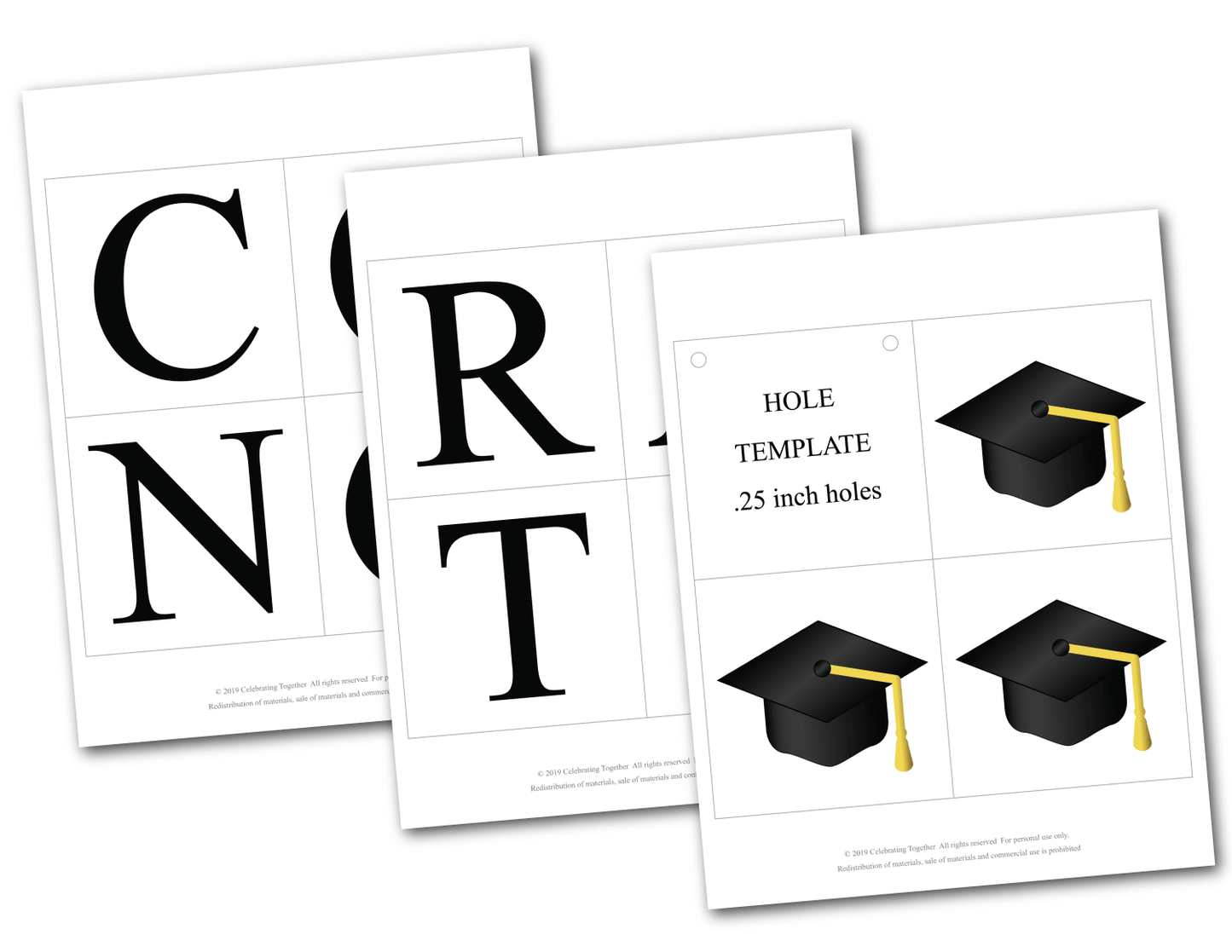 DIY graduation cap decoration - printable graduation 2020 banner - Celebrating Together