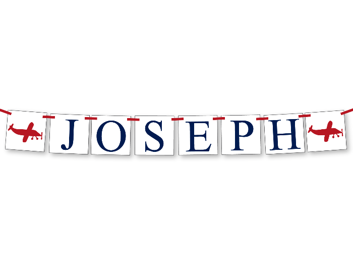 printable personalized name sign - airplane birthday party decor - Celebrating Together