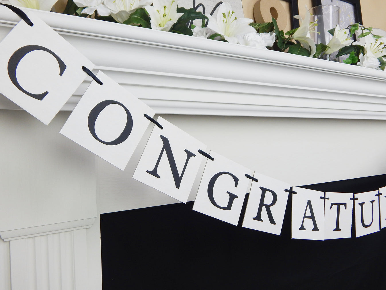 Congratulations Banner - Wedding, Engagement Party, Graduation Decor ...