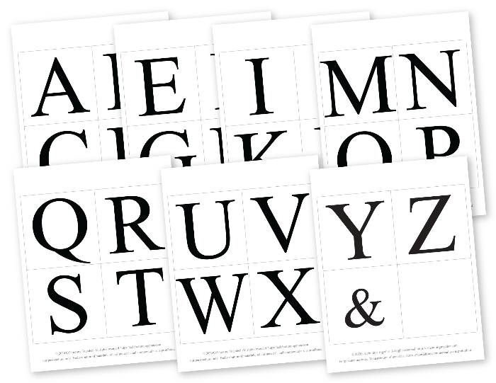 printable alphabet for diy mr and mrs custom name engagement party banner - Celebrating Together