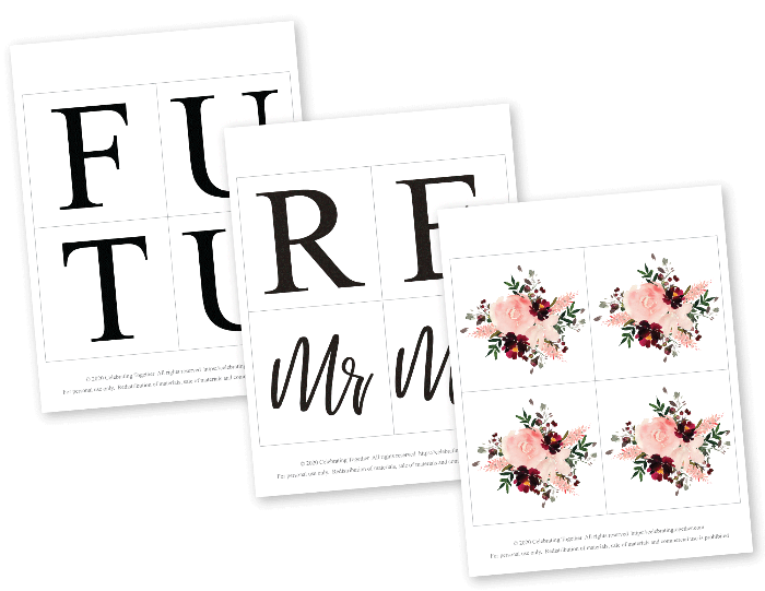 printable future mr and mrs banner - diy engagement party decorations - Celebrating Together