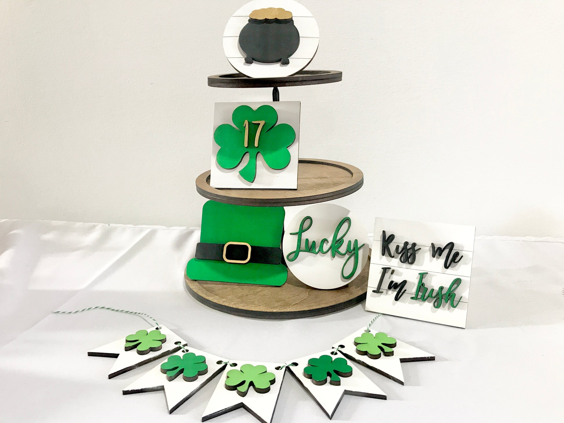 diy st patrick's day tiered tray paint kit 