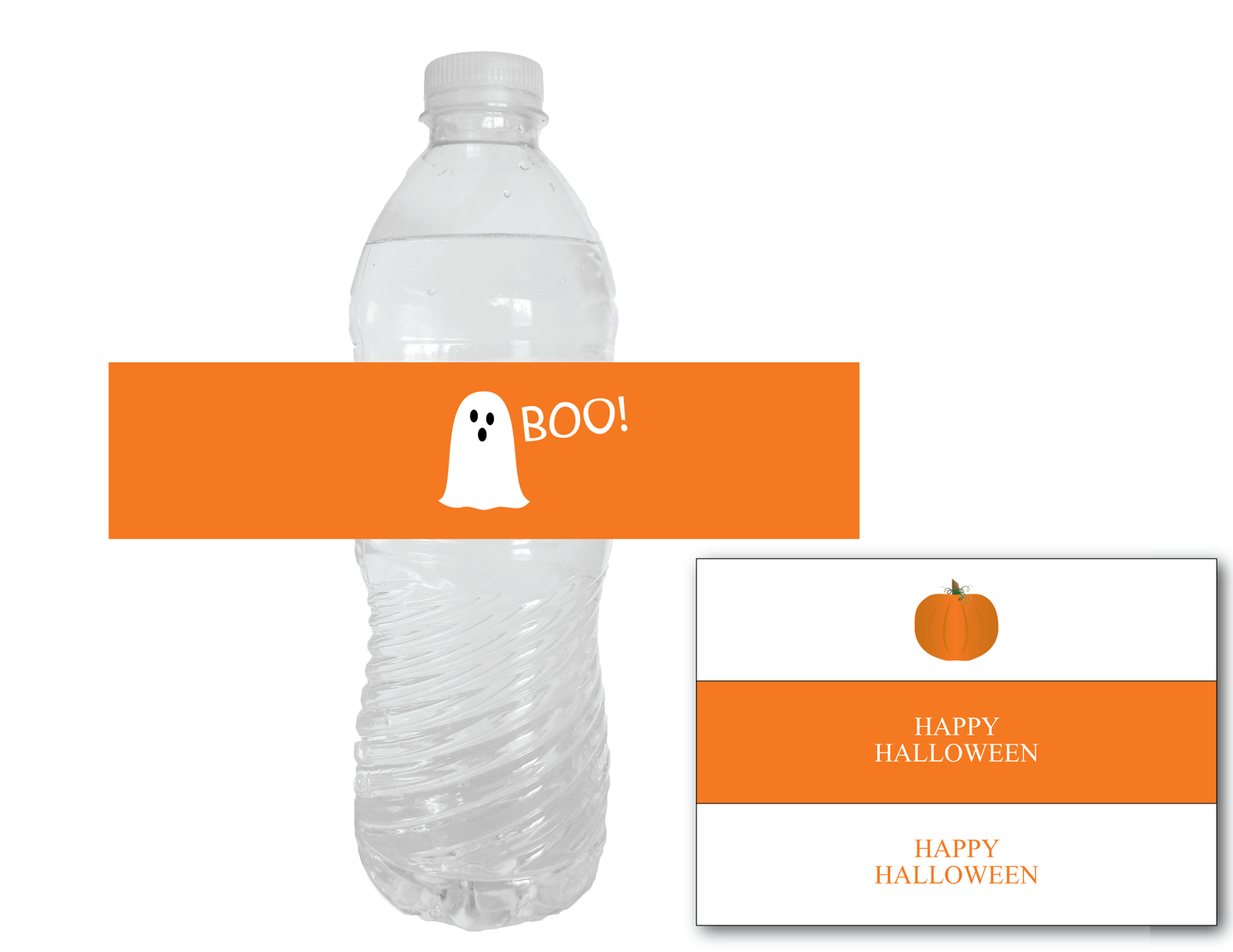 DIY pumpkin water bottle labels - Celebrating Together