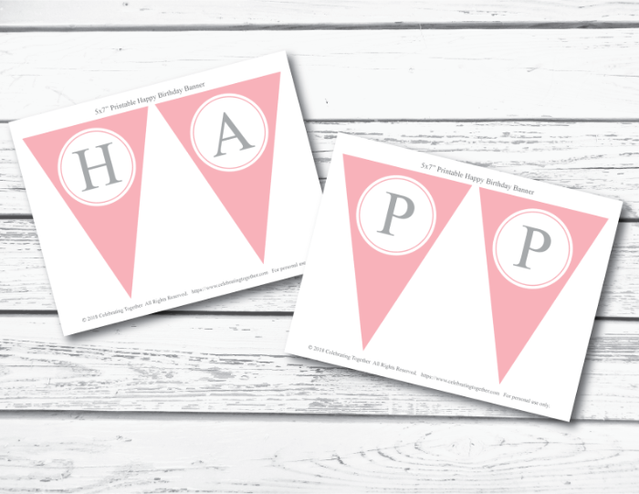 Printable pages for girls happy birthday banner - Celebrating Together