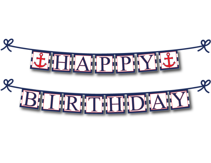 diy nautical happy birthday sign - Celebrating Together