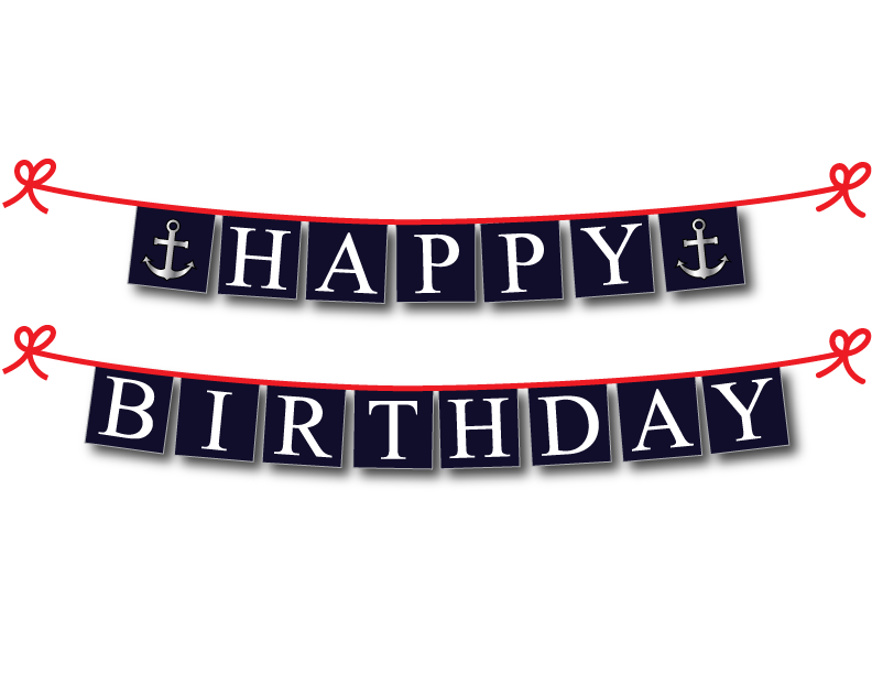DIY anchor happy birthday banner - Celebrating Together