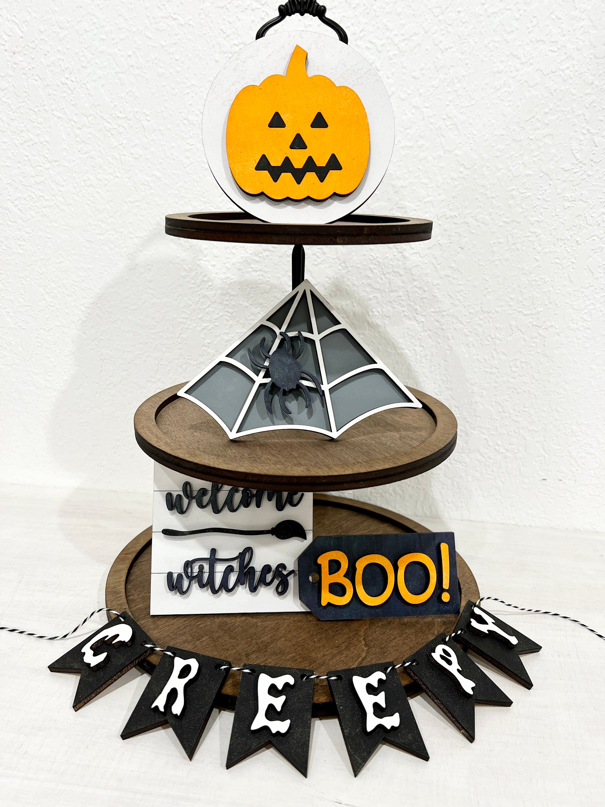 creepy halloween tiered tray paint kit - Celebrating Together