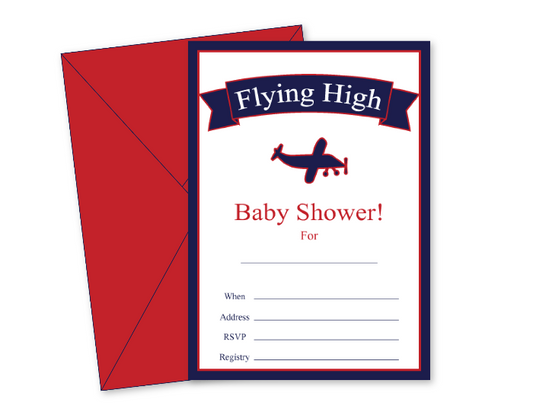 DIY flying high baby shower invitations - Celebrating Together