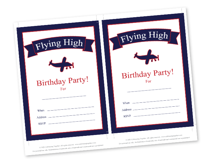 diy plane themed birthday party invites - Celebrating Together