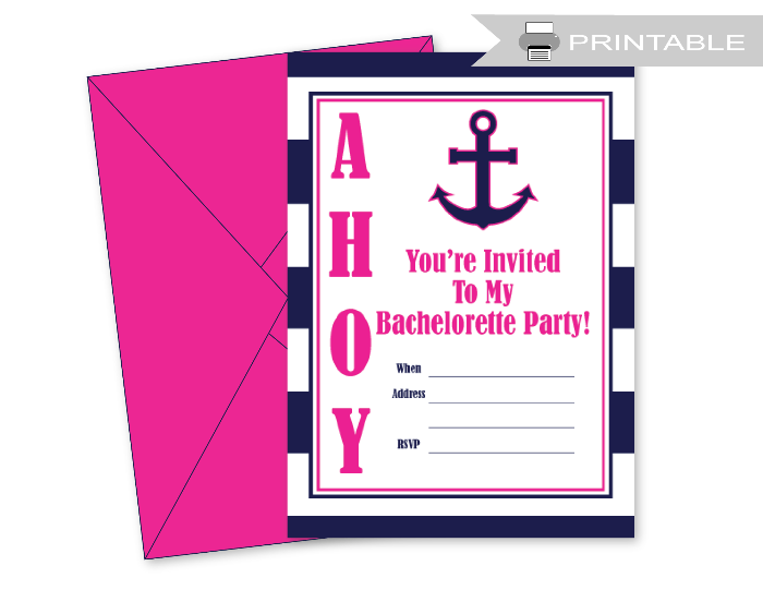 diy anchor bachelorette party invites - Celebrating Together