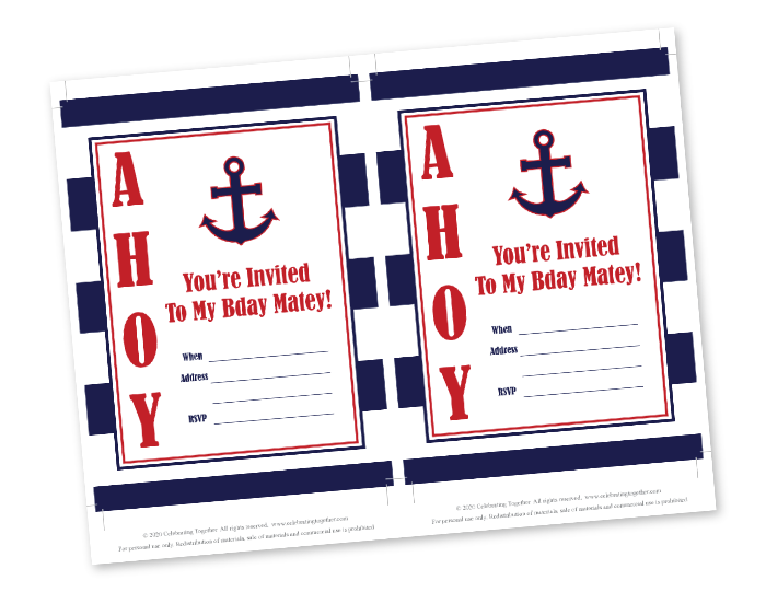 diy nautical birthday invitations - Celebrating Together