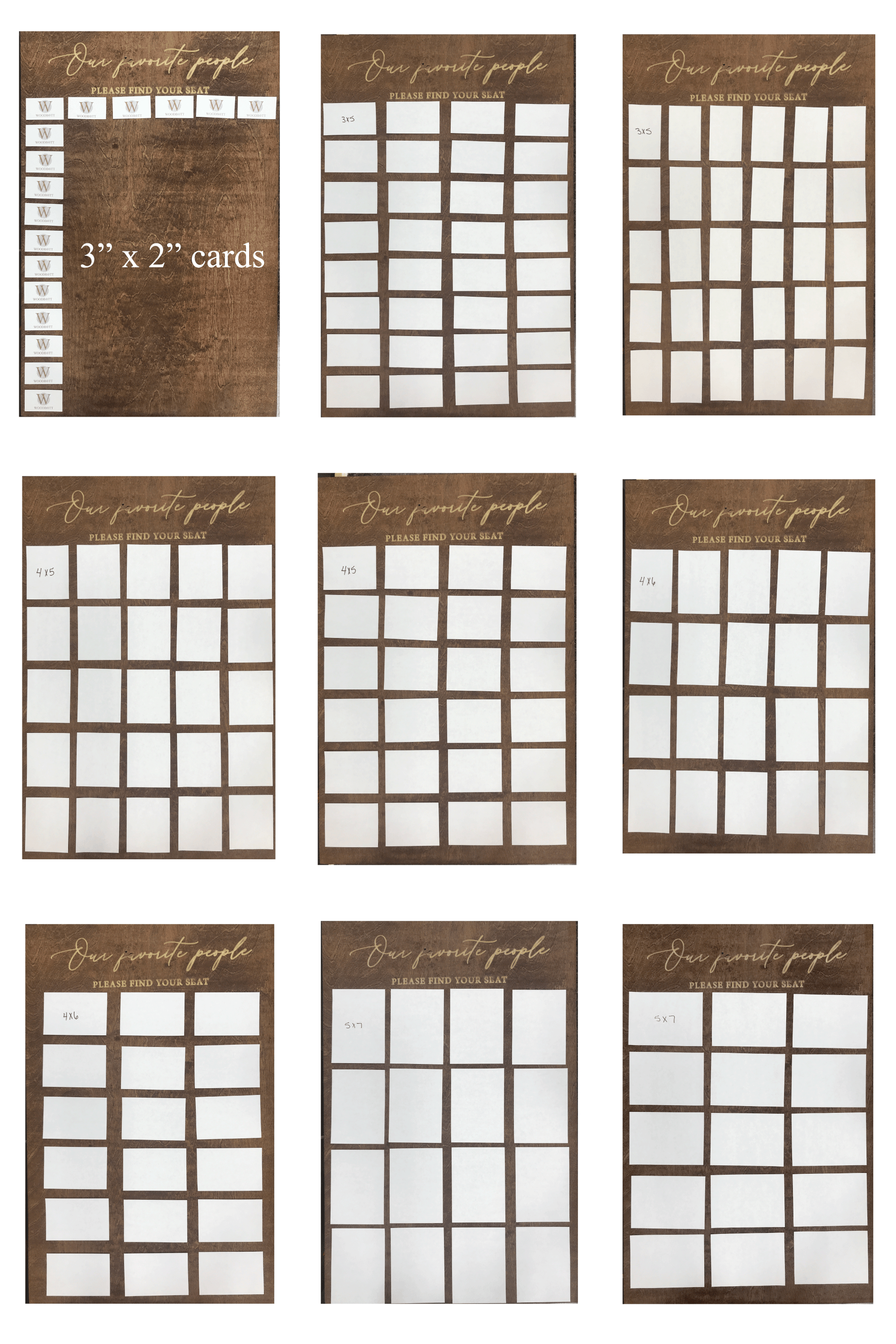 wedding seating chart place card display layouts