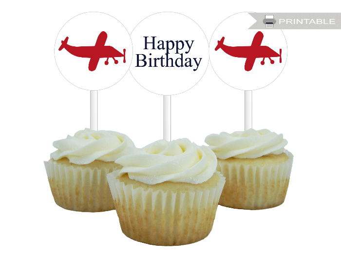 printable plane cupcake toppers - Celebrating Together