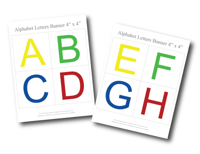 Printable letters for banners - Celebrating Together