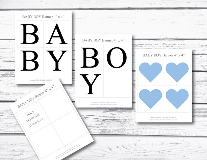 Printable baby boy banner pages - Celebrating Together