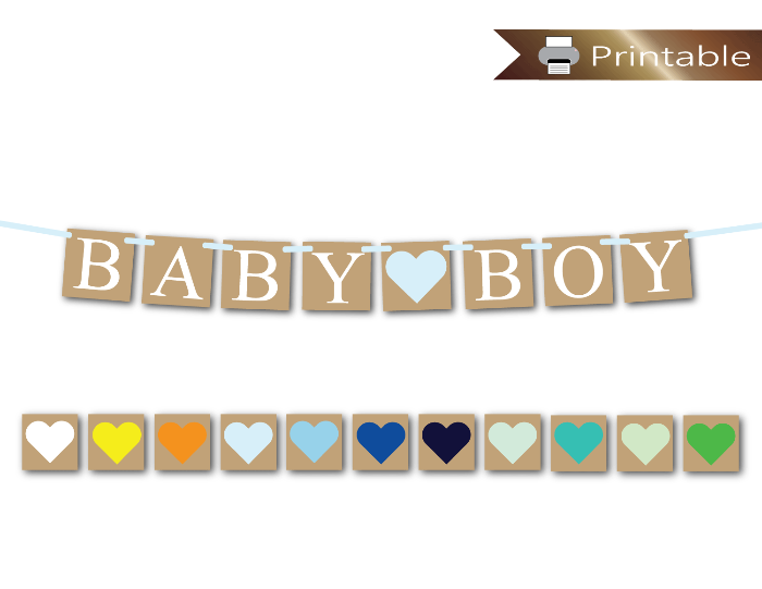 printable rustic baby boy banner - diy baby shower decoration - Celebrating Together