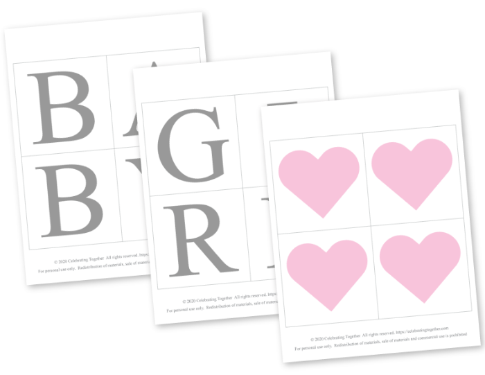 printable baby girl banner - sweet baby collection baby shower banner - Celebrating Together
