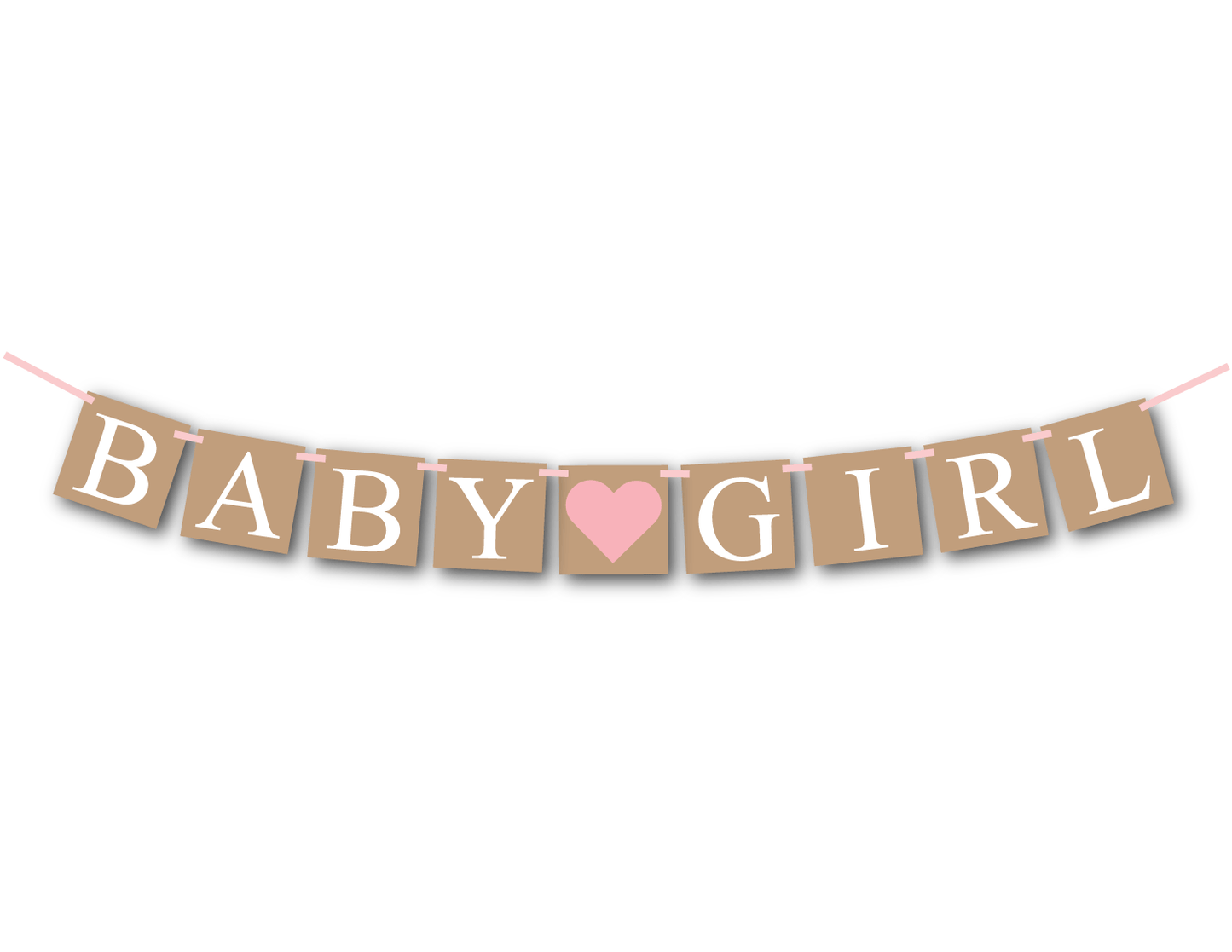 baby girl banner - rustic baby shower decoration - Celebrating Together