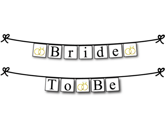 printable bride to be banner - wedding ring bridal shower decor - Celebrating Together