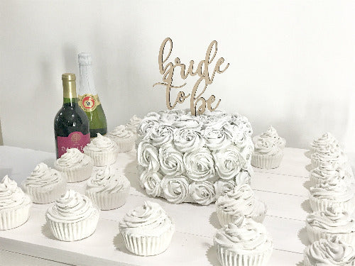 modern calligraphy bridal shower cake topper